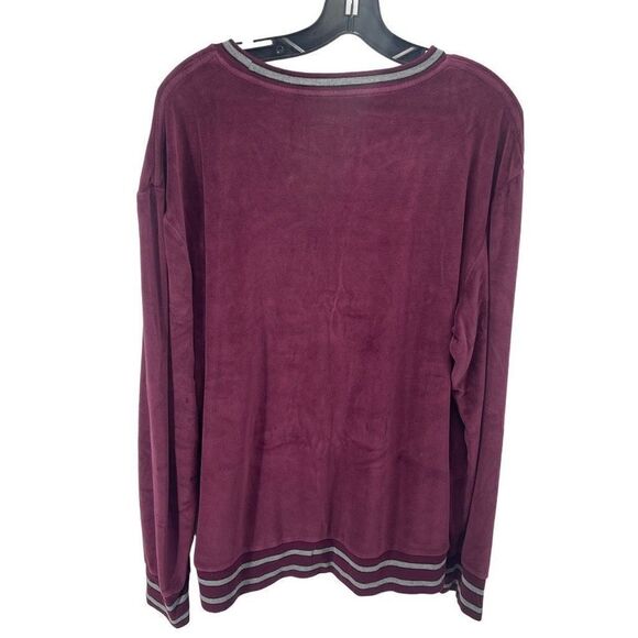 American Eagle Outfitters velvet Pullover Sweatshirt Standard Fit Purple Size XL - Picture 2 of 9